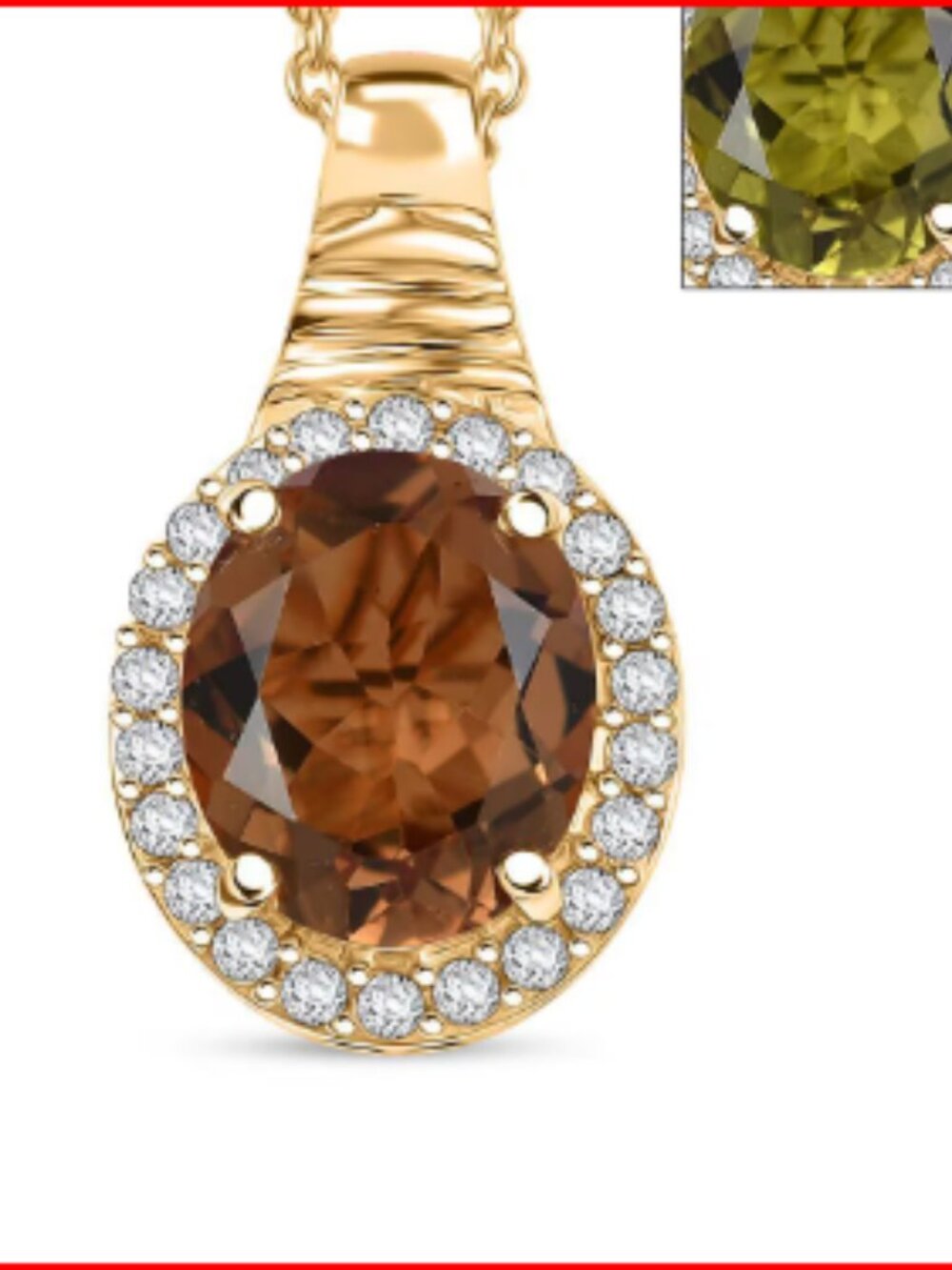 Autumn Alexite, White Zircon Halo Pendant